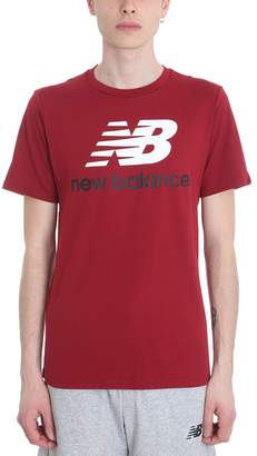 New Balance Essential Stacked Bordeaux Cotton T-shirt