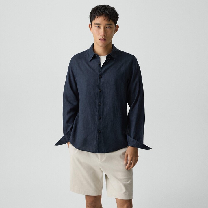 Theory Irving Shirt in Relaxed Linen