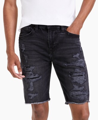 GUESS Men's Slim-Fit Destroyed Denim Shorts - ShopStyle