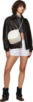 Thumbnail for your product : HommeGirls Brown Paneled Leather Bomber Jacket