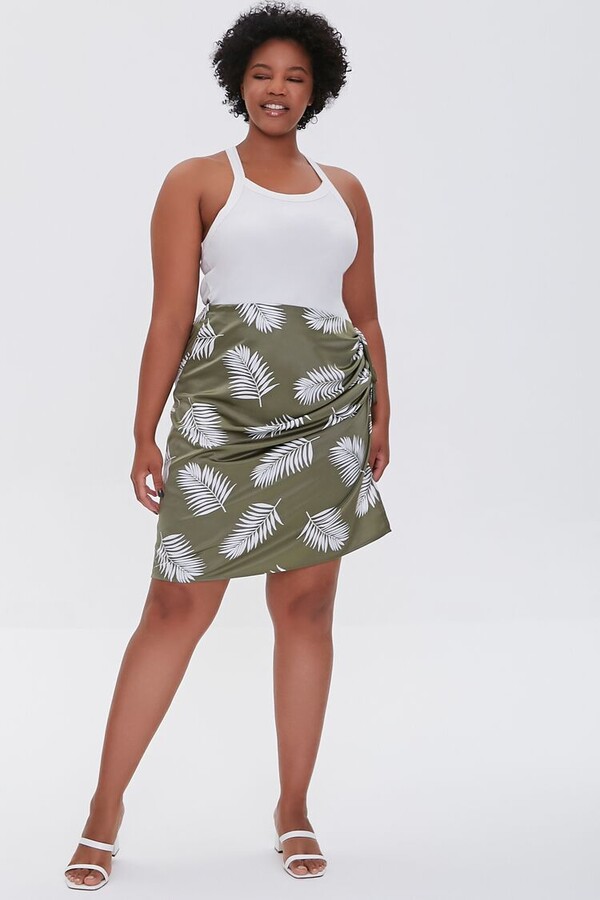 Forever 21 Plus Size Tropical Leaf Print Skirt - ShopStyle