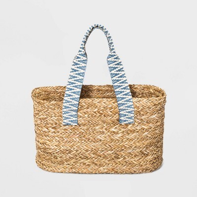 Straw Webbing Strap Tote Handbag - Universal ThreadTM Natural
