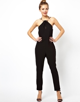 Thumbnail for your product : ASOS COLLECTION Halter Neck Jumpsuit with Neck Trim