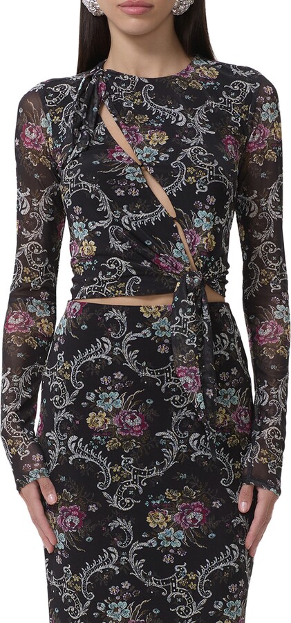 AFRM Chaya Floral Asymmetric Cutout Top