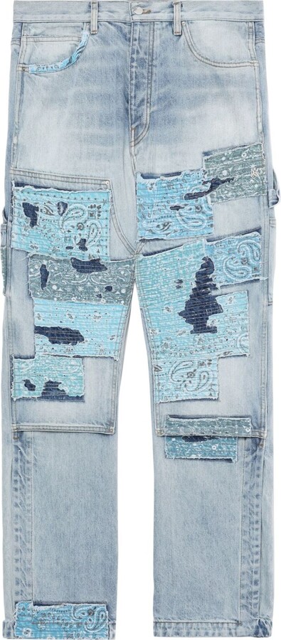 MISBHV Upcycled Monogram-Patchwork Jeans