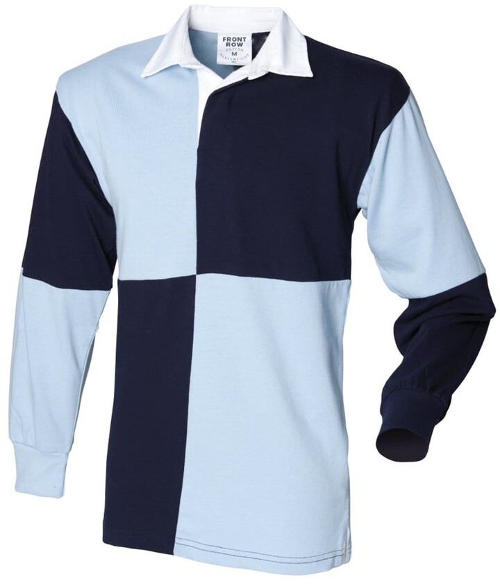 Front Row Sewn Stripe Long Sleeve Sports Rugby Polo Shirt
