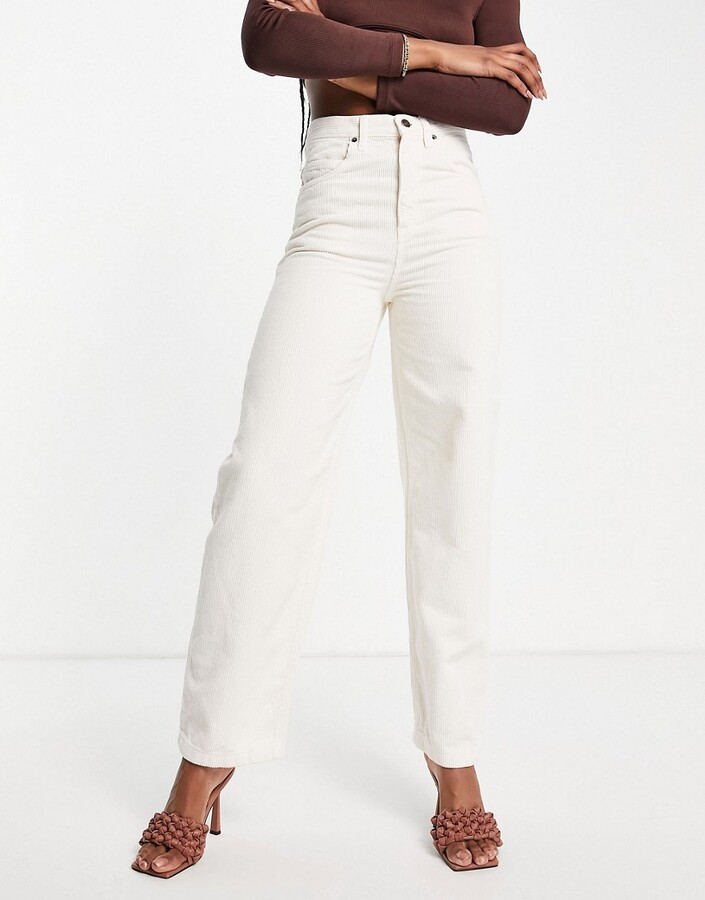 Topshop cord Baggy jean in ecru - part of a set - ShopStyle