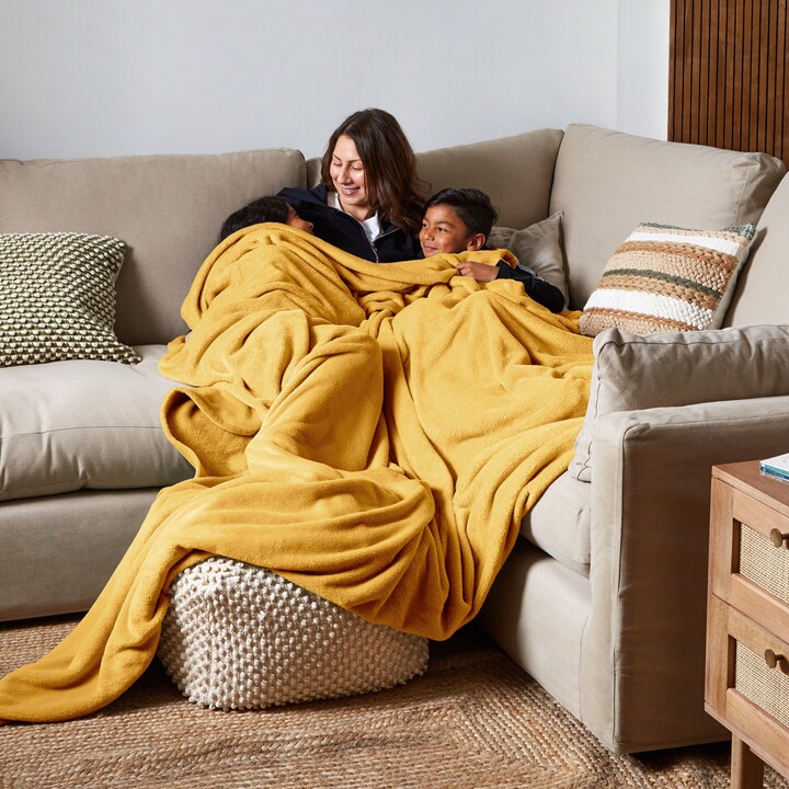 Dunelm Supersize Family Snuggle Throw Old Gold ShopStyle