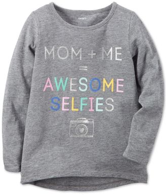 Carter's Mom + Me = Awesome Selfies Graphic-Print Cotton T-Shirt, Little Girls (4-6X) and Big Girls (7-16)