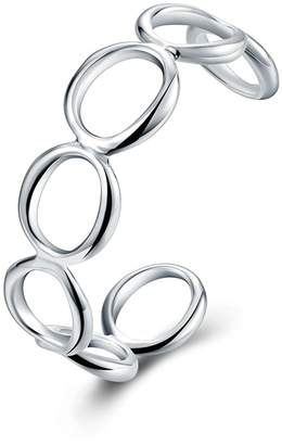 Gnzoe Women Wedding Bracelet Stainless Steel Circle Open Length 7.2 IN