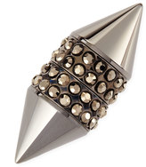 Thumbnail for your product : Givenchy Single Dark Ruthenium Small Double Cone Magnetic Shark Earring with Crystals