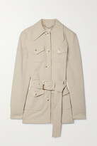 Thumbnail for your product : MICHAEL Michael Kors Belted Crepe Jacket - Ecru