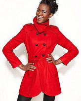 Thumbnail for your product : GUESS Womens curved hem Wool Double Breasted Trench Coat Red  пальто шерсть