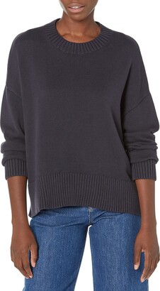 Daily Ritual Amazon Brand Women's 100% Cotton Boxy Crewneck Pullover Sweater