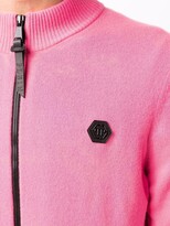Thumbnail for your product : Philipp Plein Logo-Patch Zip-Up Cardigan