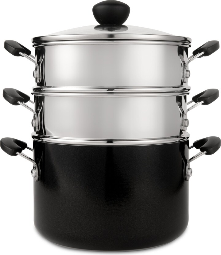 Dunelm Aluminium 20cm 3 Tier Steamer Silver ShopStyle Griddles