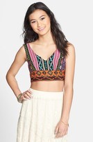 Thumbnail for your product : Angie Embroidered Tie Back Bralette (Juniors) (Online Only)