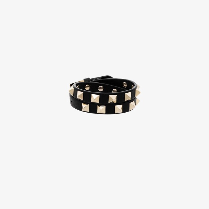 Valentino Garavani Rockstud wrap leather bracelet - ShopStyle