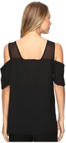Thumbnail for your product : Vince Camuto Short Sleeve Cold-Shoulder Blouse with Chiffon Yoke