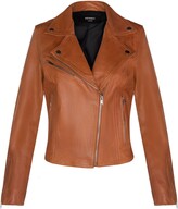Thumbnail for your product : Infinity Leather Ladies Leather Jacket Classic Biker Style Burgundy Real Leather Womens Jacket S