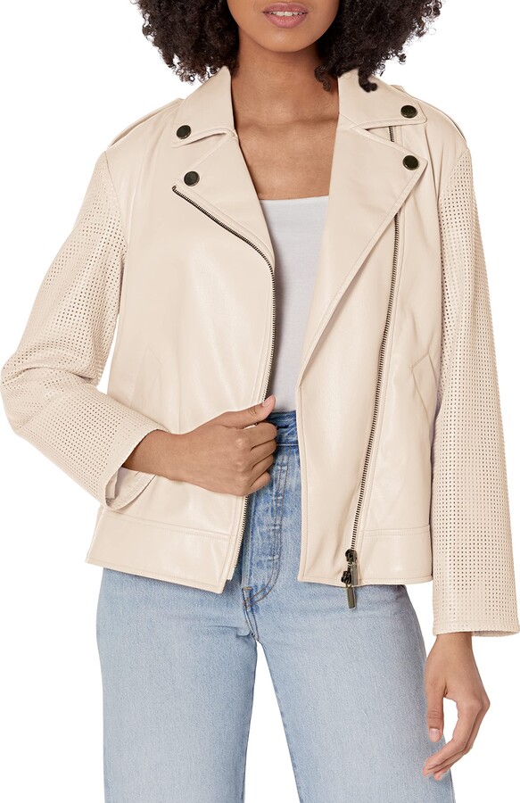 A|X ARMANI EXCHANGE Women's Soft Eco Leather Biker Jacket