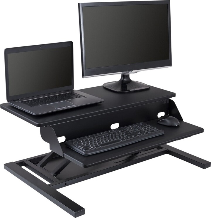 Stand Up Desk Store Power Pro Electric Adjustable Height Two Tier