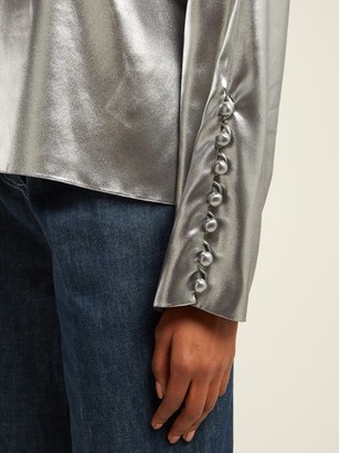 Hillier Bartley Dropped-shoulders Silk Top - Silver