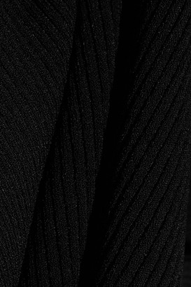 Iris & Ink Chika Wrap-effect Ribbed-knit Top