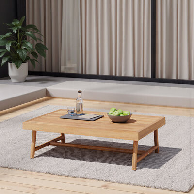 Latitude Run Patio Acacia Wood Rectangular Coffee Table