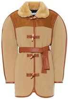 Thumbnail for your product : Philosophy di Lorenzo Serafini Leather-trimmed wool-blend jacket