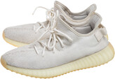 Thumbnail for your product : Yeezy Cream Cotton Knit Boost 350 V2 Triple White Sneakers Size 44