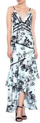 Harlyn Floral Print Ruffle Gown