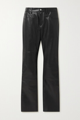 MM6 MAISON MARGIELA Leather Straight-leg Pants - Black