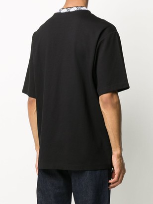 Acne Studios face motif mock-neck T-shirt