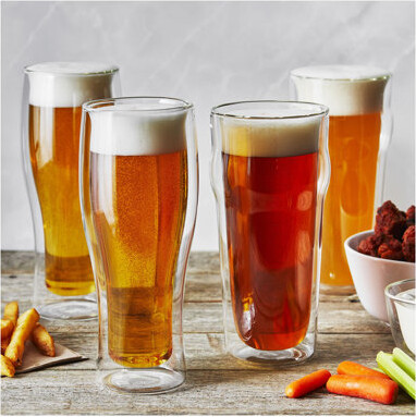 Zwilling J.A. Henckels ZWILLING Sorrento 4-Piece Double-Wall Pint & Pilsner Glass Set