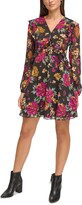 Thumbnail for your product : Kensie Women's Printed Chiffon V-Neck Dress