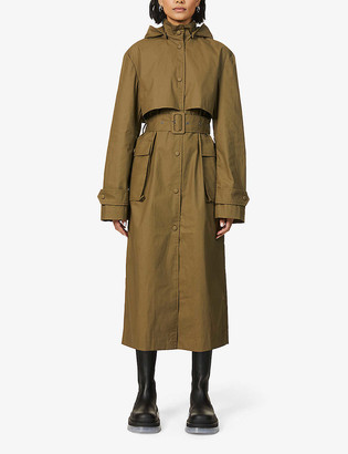 REMAIN Birger Christensen Corinne hooded organic-cotton trench coat ...