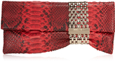 Thumbnail for your product : Jimmy Choo Chandra Flame Matt Python Clutch Bag with Silver Chain