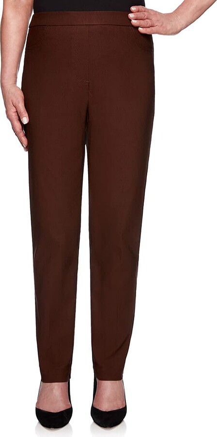 Alfred Dunner Womens Petite Classic Allure Fit Proportioned Pant with Elastic Comfort Waistband 