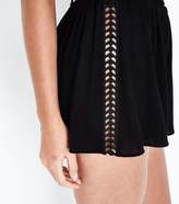 Thumbnail for your product : New Look Black Ladder Insert Beach Shorts
