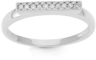 Tiara 1/10 CT TW Diamond 10K White Gold Vintage Inspired Stackable Fashion Ring