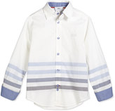 Thumbnail for your product : HUGO BOSS Striped Long-Sleeve Poplin Shirt, White, Size 4-10
