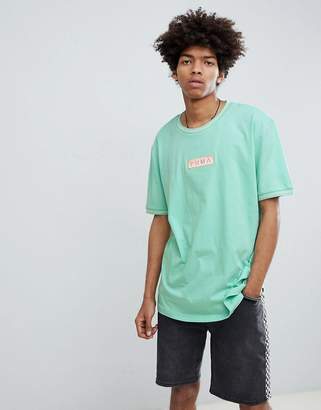 Puma Organic Cotton T-Shirt With Box Logo In Green Exclusive To Asos
