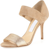 Thumbnail for your product : Jimmy Choo Tesoro Suede & Glitter Sandal, Nude