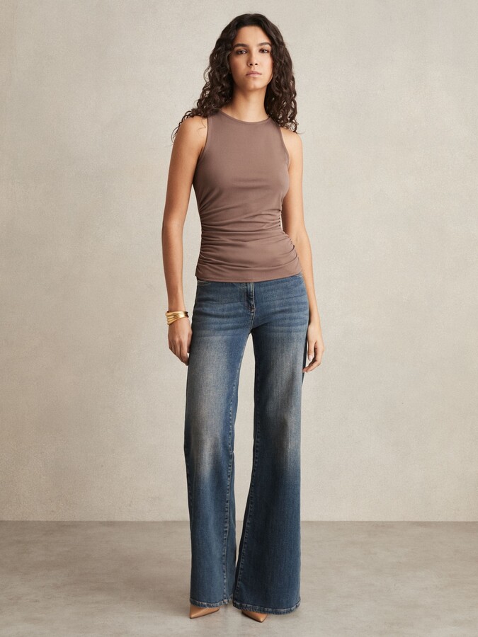 Reiss Ruched-side Jersey Top