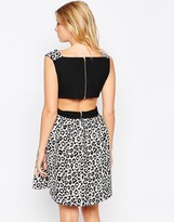 Thumbnail for your product : Liquorish Leopard Print Skater Dress With Waistband