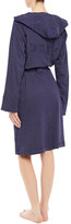 Thumbnail for your product : DKNY Pinstriped Cotton-blend Jersey Hooded Robe