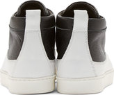 Thumbnail for your product : Public School Black & White Pebbled Mid-Top Sneakers