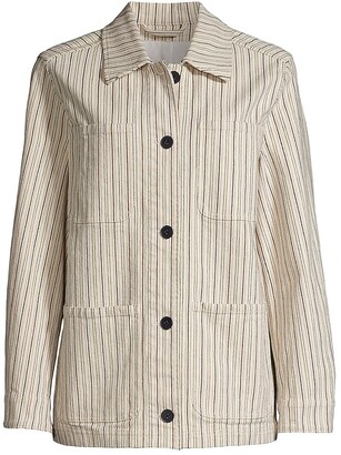 Striped Stretch Cotton Jacket