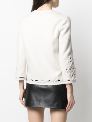 Ermanno Scervino Cut-Out Detailing Collarless Jacket